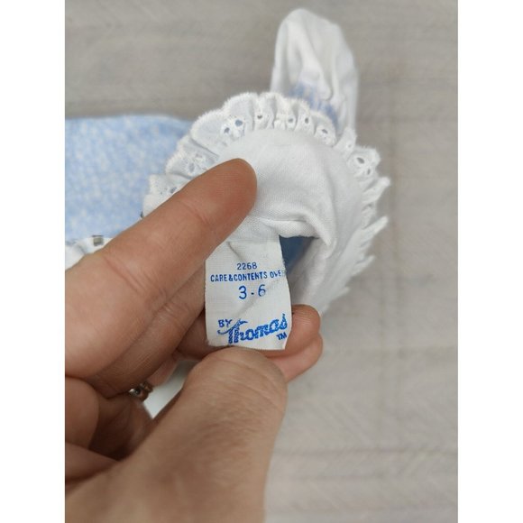 Vintage Thomas Baby Romper Easter Bunny Overalls 3-6m Blue Gingham Plaid - Picture 5 of 7